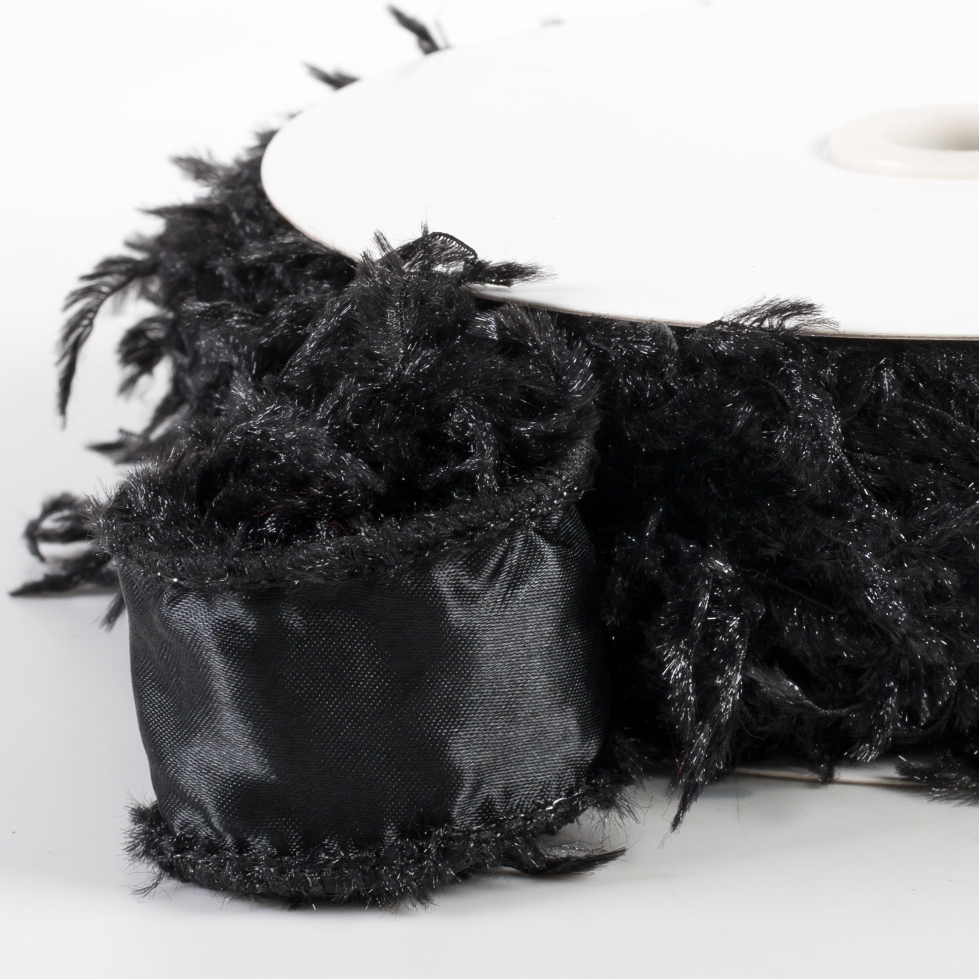 1.5 Inch Black Furry Ribbon - 10 Yards for DIY Crafts, Gift Wrapping, and Hair Accessories