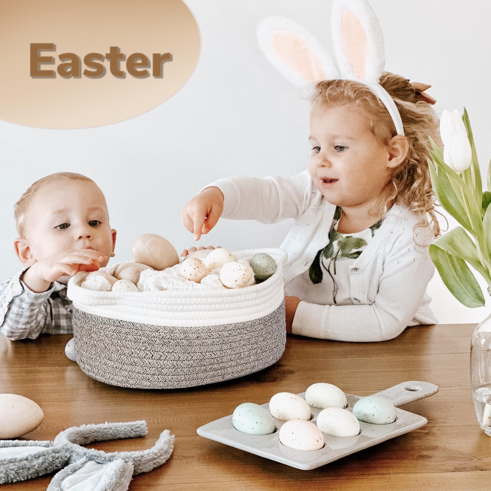 Goodpick Small Woven Storage Baskets with Handles - 12