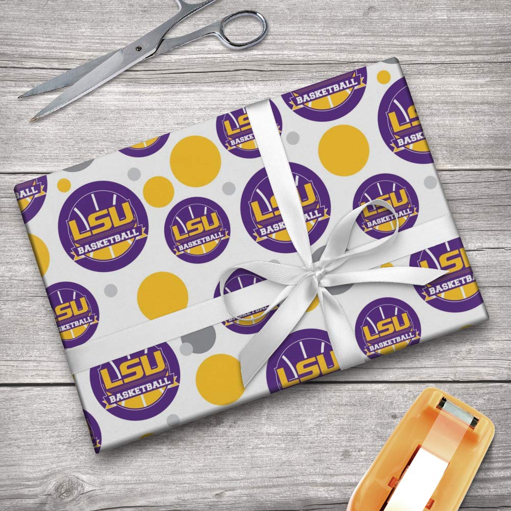 LSU Tigers Basketball Gift Wrap Roll - Premium Wrapping Paper for Sports Fans, Team Spirit Gifts, Birthday & Holiday Presents - Perfect for Game Day, Fan Parties & School Events