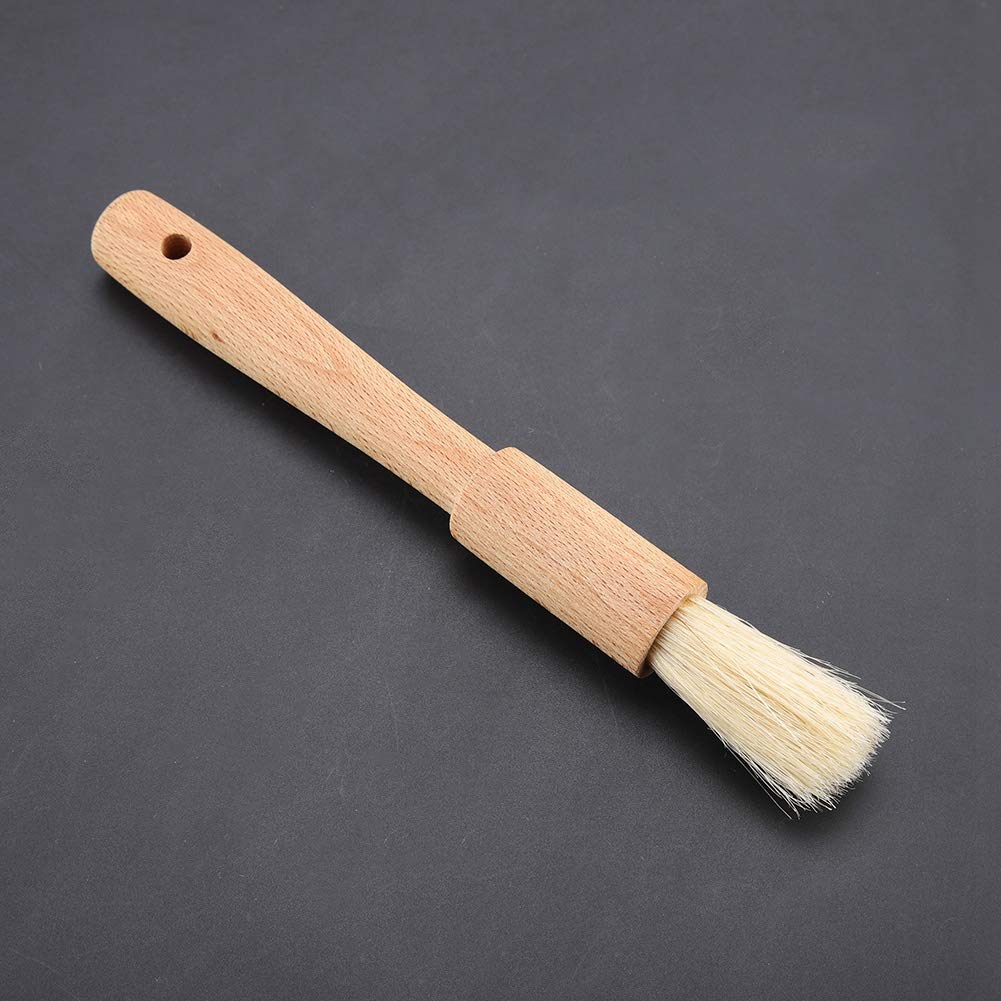 **Wooden BBQ Brush - Baking & Oil Brush for Grilling, Pastry & Kitchen - Turkey Baster & Barbecue Utensil with Round Handle - Perfect for BBQ, Baking & Cooking**
