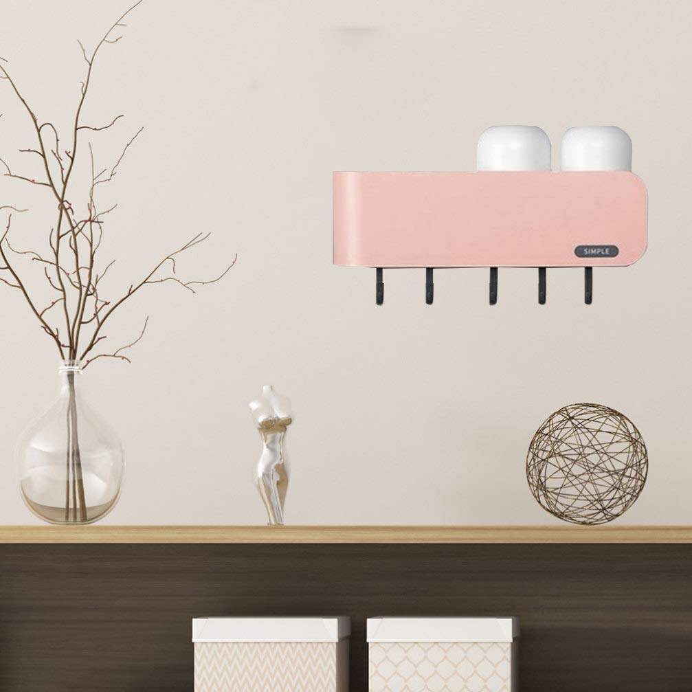 Zerodeko 1-Piece Heavy Duty Kitchen Wall Mounted Storage Rack - Space Saving Organizer for Plates, Towels & Keys - Perfect for Kitchen, Bathroom & Pantry Organization (Pink)