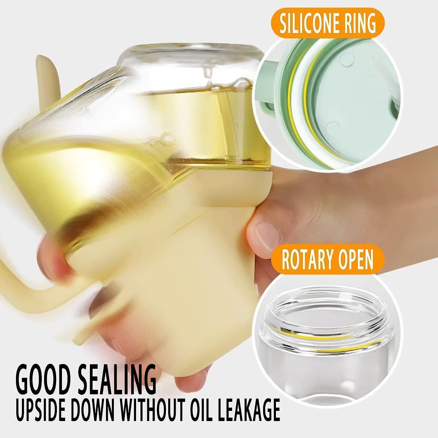 Premium 180ml Glass Oil Sprayer for Cooking - Olive Oil Mister & Canola Oil Spritzer - Kitchen Gadget for Air Fryer, Salad Dressing & Healthy Cooking - BPA-Free & Drip-Free Design