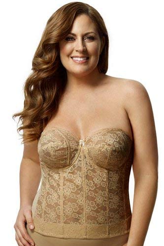 Elila Women's 6621 Lace Strapless Longline Underwire Bra - Comfortable Support for Evening Gowns & Formal Wear
