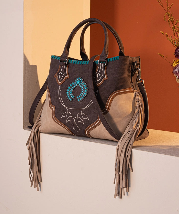 Montana Western Fringe Concho Crossbody Purse for Women - Stylish Cowgirl Handbag for Rodeo, Concert & Everyday Use