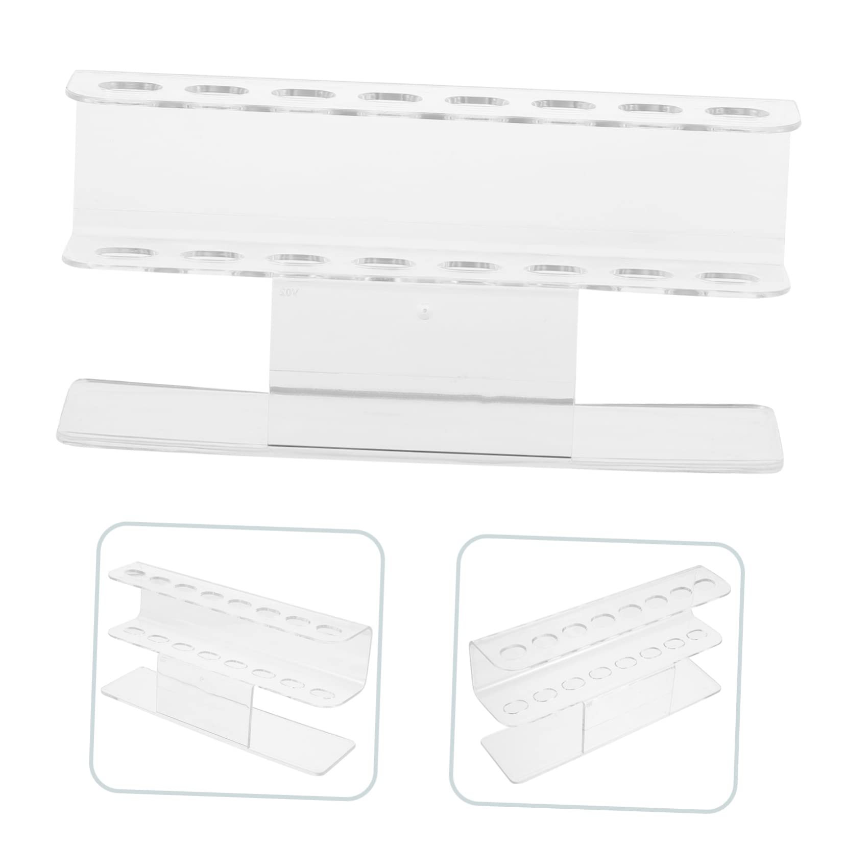 Mikinona 8-Hole Transparent Acrylic Tweezers Holder for Eyelash Extensions - Lash Tweezer Stand, Makeup Brush Organizer & Eyelash Extension Tools Storage - Perfect for Salon, Spa & Home Makeup Stations