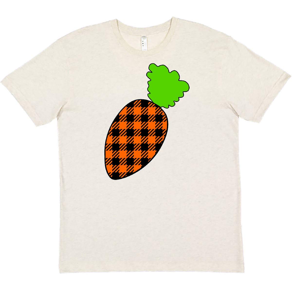 Inktastic Orange Easter Carrot Plaid T-Shirt - Fun Holiday Graphic Tee for Easter Celebrations, Spring Parties & Casual Wear