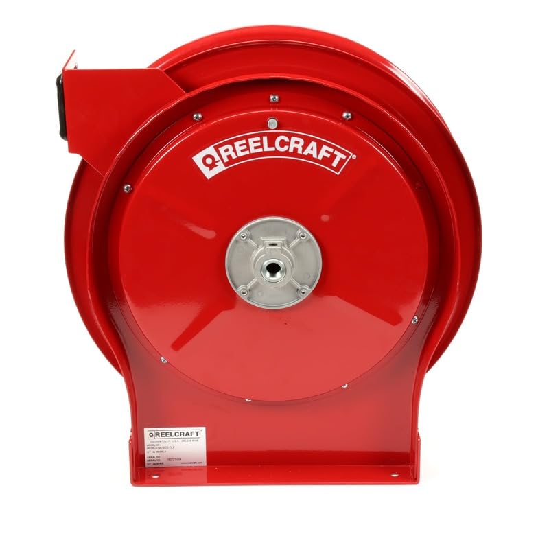 Reelcraft 5605 OLP Premium Duty Spring Retractable Hose Reel - Heavy Duty 50ft Air Water Hose Reel for Garage, Workshop & Outdoor Use (Hose Not Included)