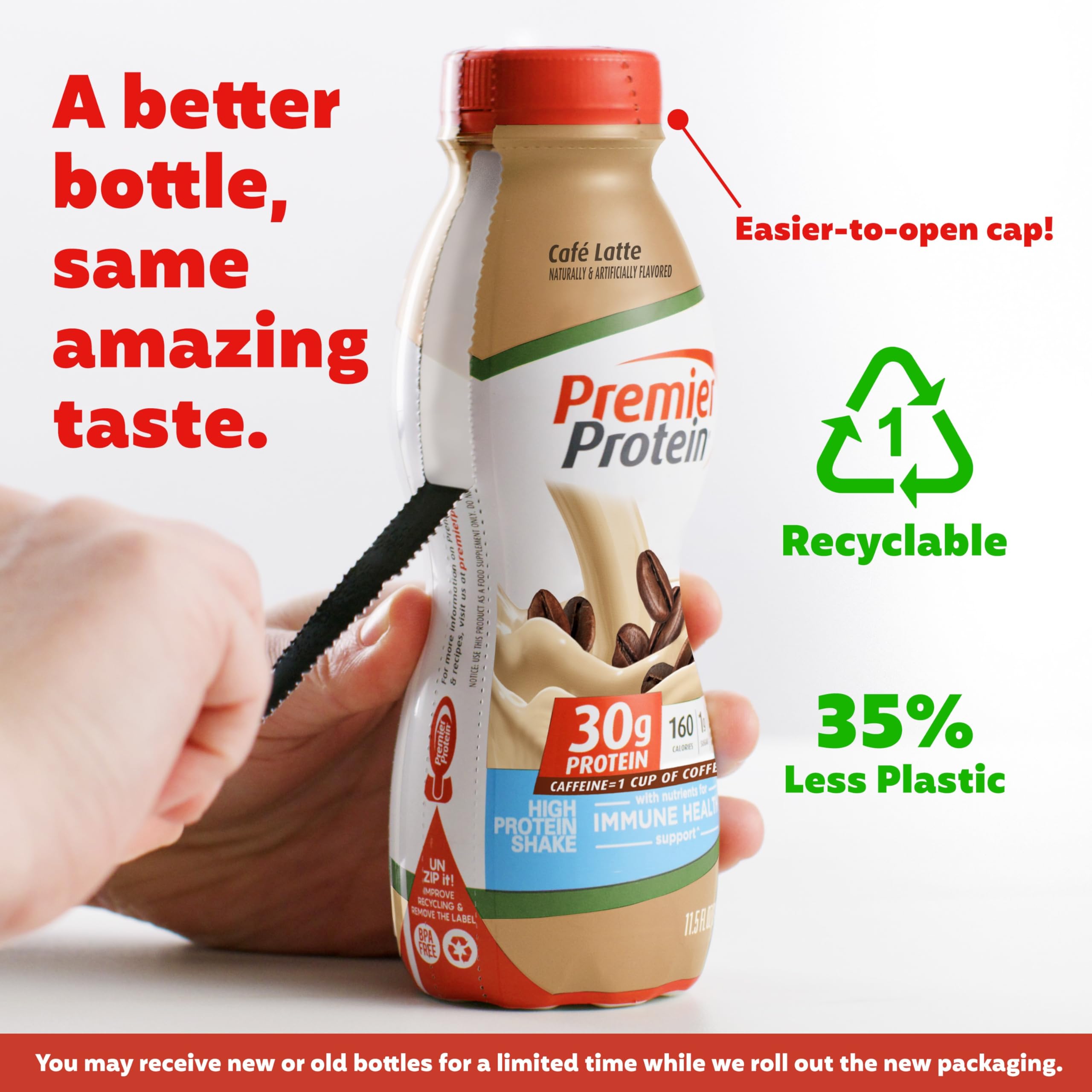 Premier Protein Shake Café Latte - 30g Protein, 1g Sugar, 24 Vitamins & Minerals for Immune Support - 11.5 fl oz (6 Pack) | Post-Workout Recovery, Meal Replacement & On-The-Go Nutrition