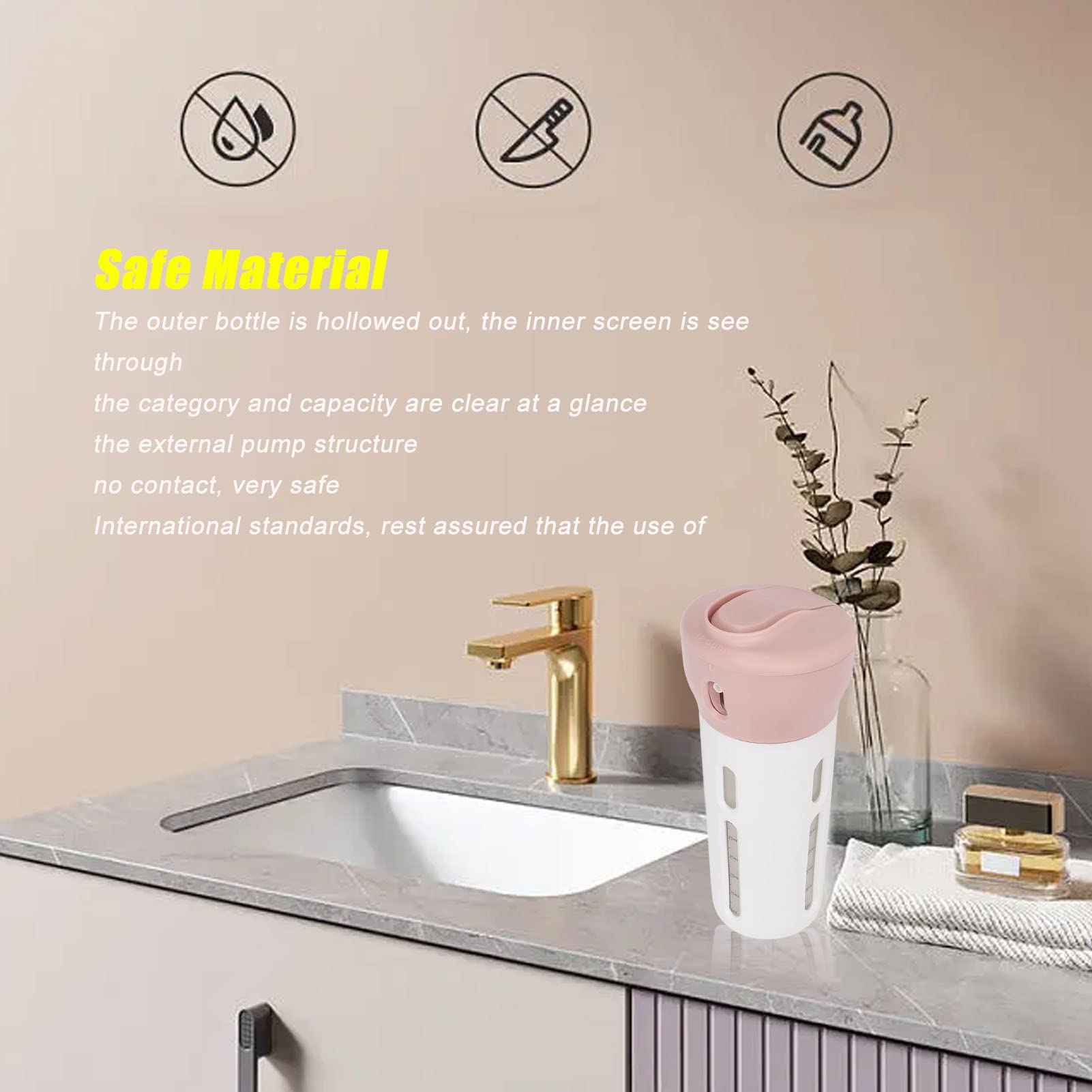 4-in-1 Travel Dispenser Set - Leak-Proof Refillable Shampoo, Lotion & Gel Bottles with Pump for Toiletries, Body Wash & Liquid Creams | Portable Storage Bottles for Hair Care & Beauty Essentials (Pink) - Perfect for Air Travel, Gym, Camping & Vacation Toiletry Kits