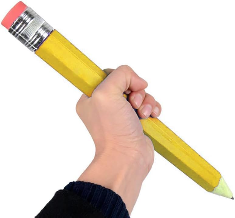 Big Pencils for Kids - Giant Wooden Jumbo Pencils (Yellow) - Perfect for Classroom, Art Projects & Learning to Write