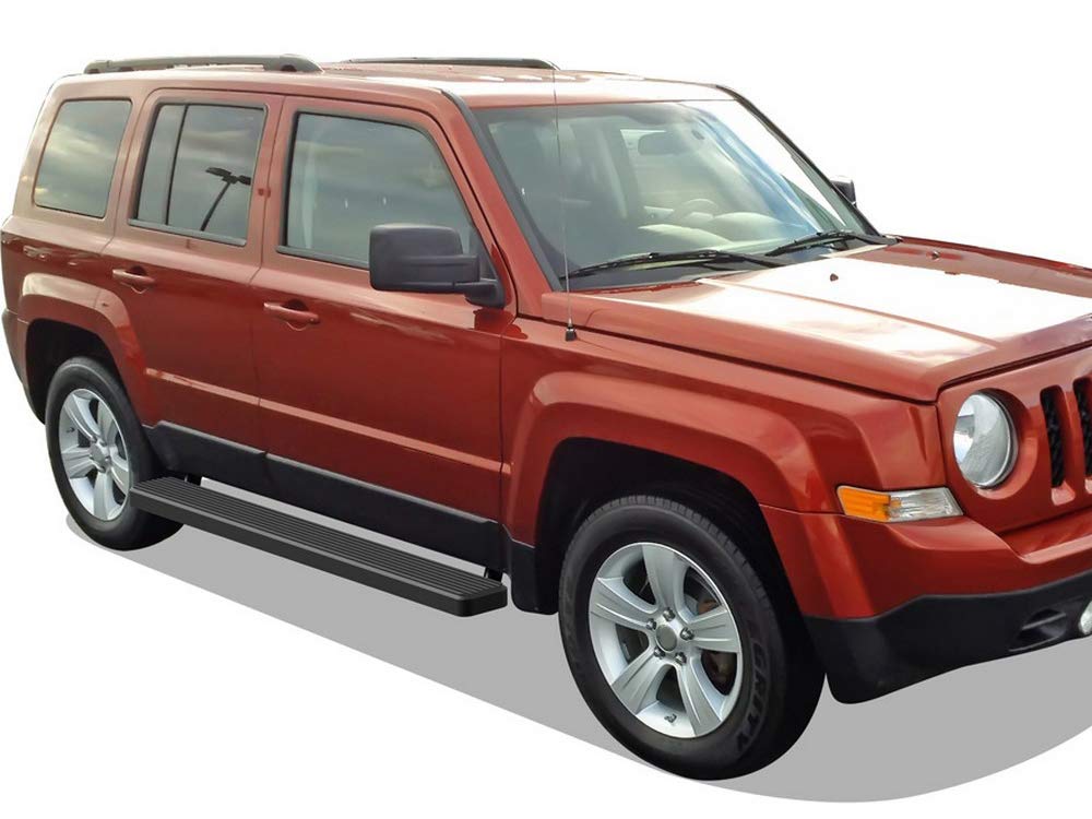 APS Premium 6-Inch Black Running Boards for Jeep Patriot (2007-2017) - Heavy Duty Side Steps for Off-Road & Daily Driving