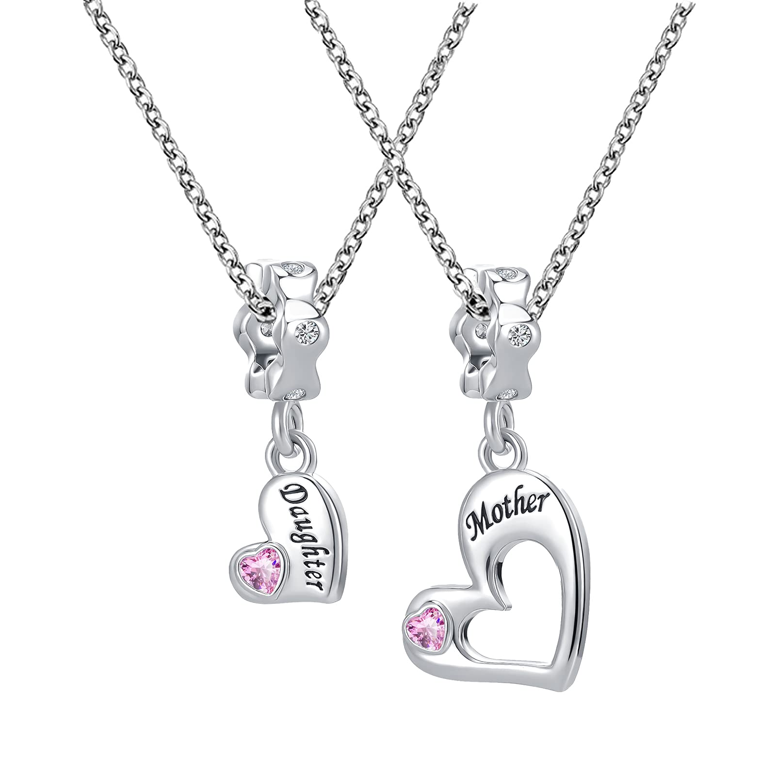 GMXLin Mother Daughter Necklace Set - 2 Piece Matching Heart Pendant Jewelry for Women & Girls | Perfect Birthday Gift for Mom from Daughter | Ideal for Mother's Day, Christmas & Special Occasions