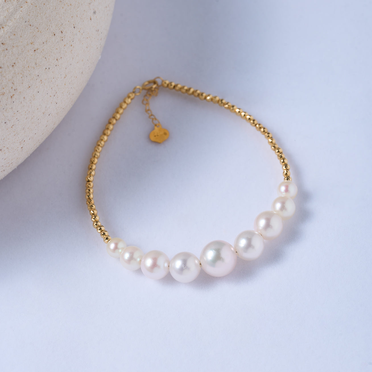 18K Solid Gold Akoya Pearl Bracelet for Women - Elegant Luxury Jewelry Gift for Anniversary, Birthday & Special Occasions | KB00044