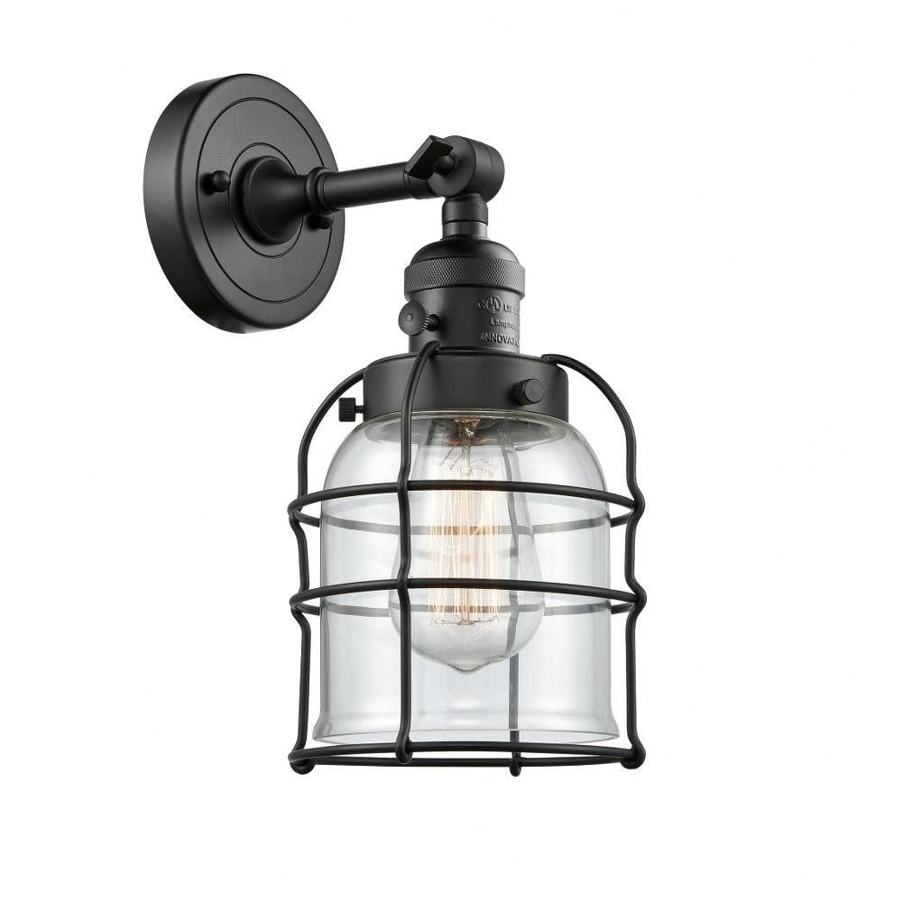 Innovations 203SW-BK-G52-CE Matte Black Wall Sconce Light Fixture with High-Low-Off Switch - Perfect for Bedroom, Hallway, and Living Room Lighting