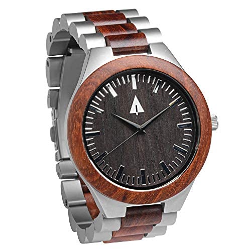 Men's Wooden Watch - Japanese Quartz Analog with Stainless Steel Clasp - for Outdoor & Office