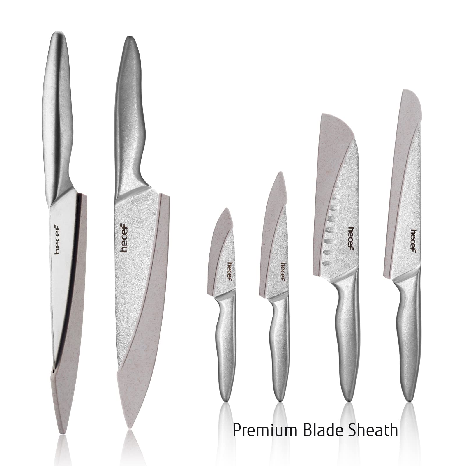 Premium German Stainless Steel Kitchen Knife Set with Cloth Roll Bag - High Carbon Steel Blades, Ergonomic Handles & Protective Sheaths - Professional Chef Knives for Cooking, Slicing, Dicing & Food Prep - Perfect for Home Kitchens, Restaurants & Culinary Gifts