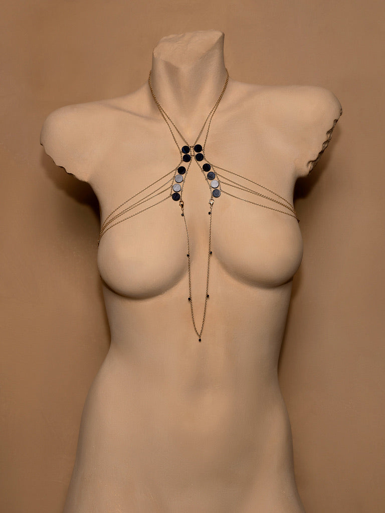 Womb Circle Stone Body Chain - Elegant Bohemian Belly Jewelry for Women, Perfect for Music Festivals, Beach Parties & Yoga Sessions