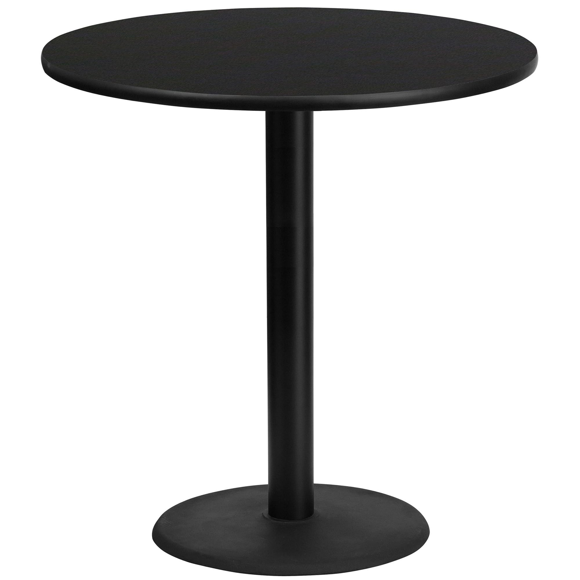 Flash Furniture Stiles 42'' Round Black Laminate Dining Table Top with 24'' Bar Height Base - Perfect for Kitchen, Breakfast Nook & Small Space Dining