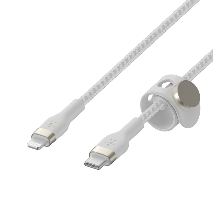 Belkin USB C to Lightning Cable 3M (10ft) Pro Flex - Fast Charging & Sync for iPhone, iPad - Durable White Cable for Home, Office & Travel