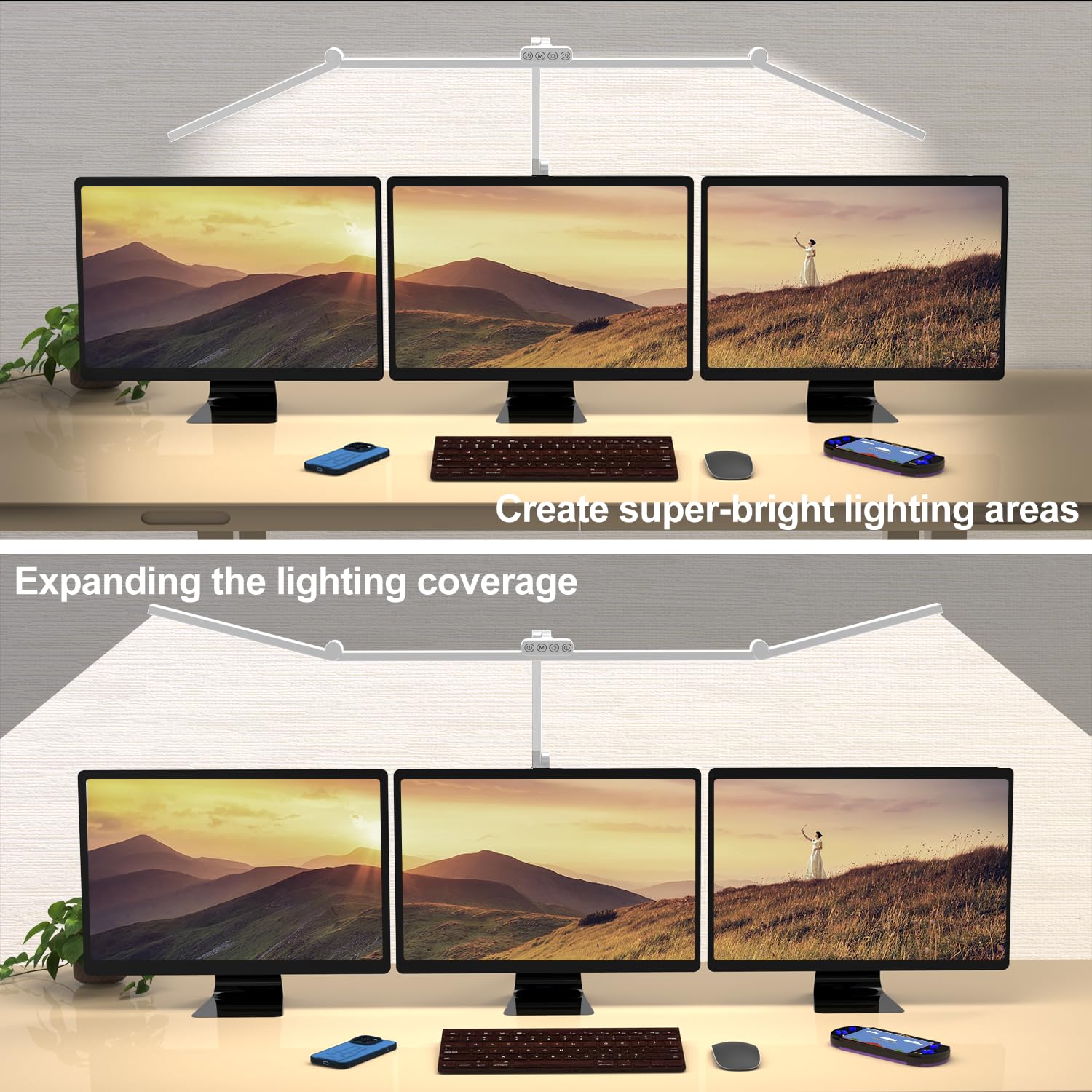 3000 Lumen Super Bright LED Desk Lamp with Clamp - 47 Inch Adjustable Architect Lamp, Dimmable Office Lighting with Monitor Light Bar for Home & Computer Workspace | Perfect for Studying, Gaming, and Professional Tasks
