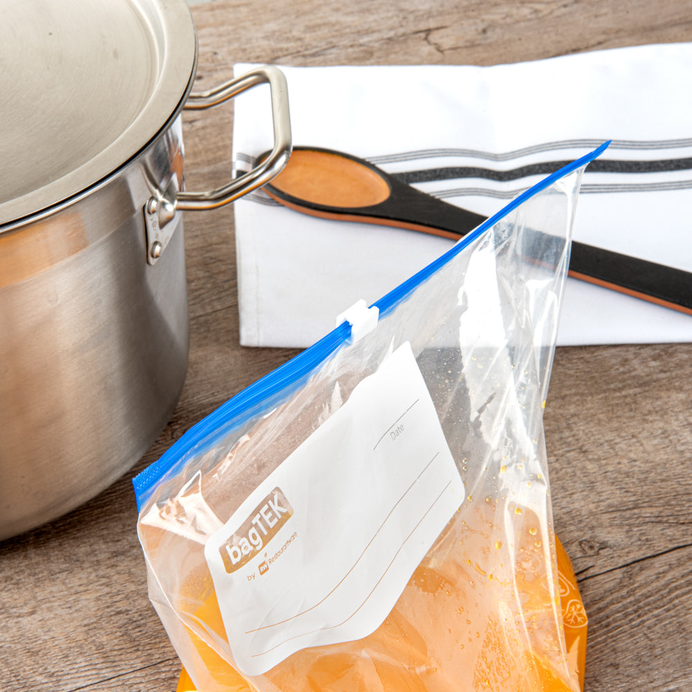 BPA-Free 1 Gallon Clear Plastic Freezer Bags with Slider Seal & Expandable Bottom - 25 Count Box (9.5