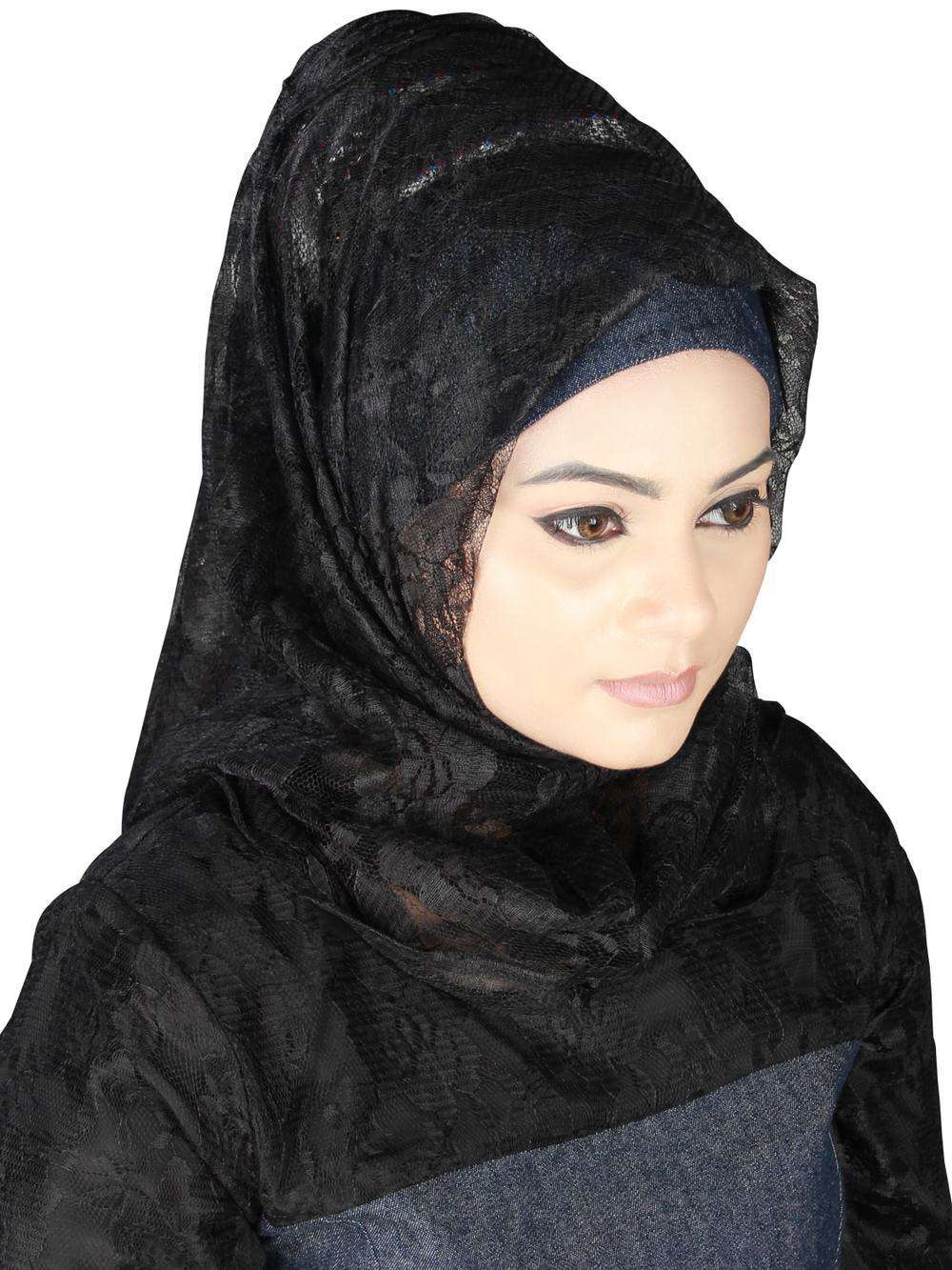 Farizah Flower Net Hijab - Breathable Muslim Headscarf for Women, Elegant Islamic Fashion Accessory - Perfect for Daily Wear, Prayer, and Special Occasions