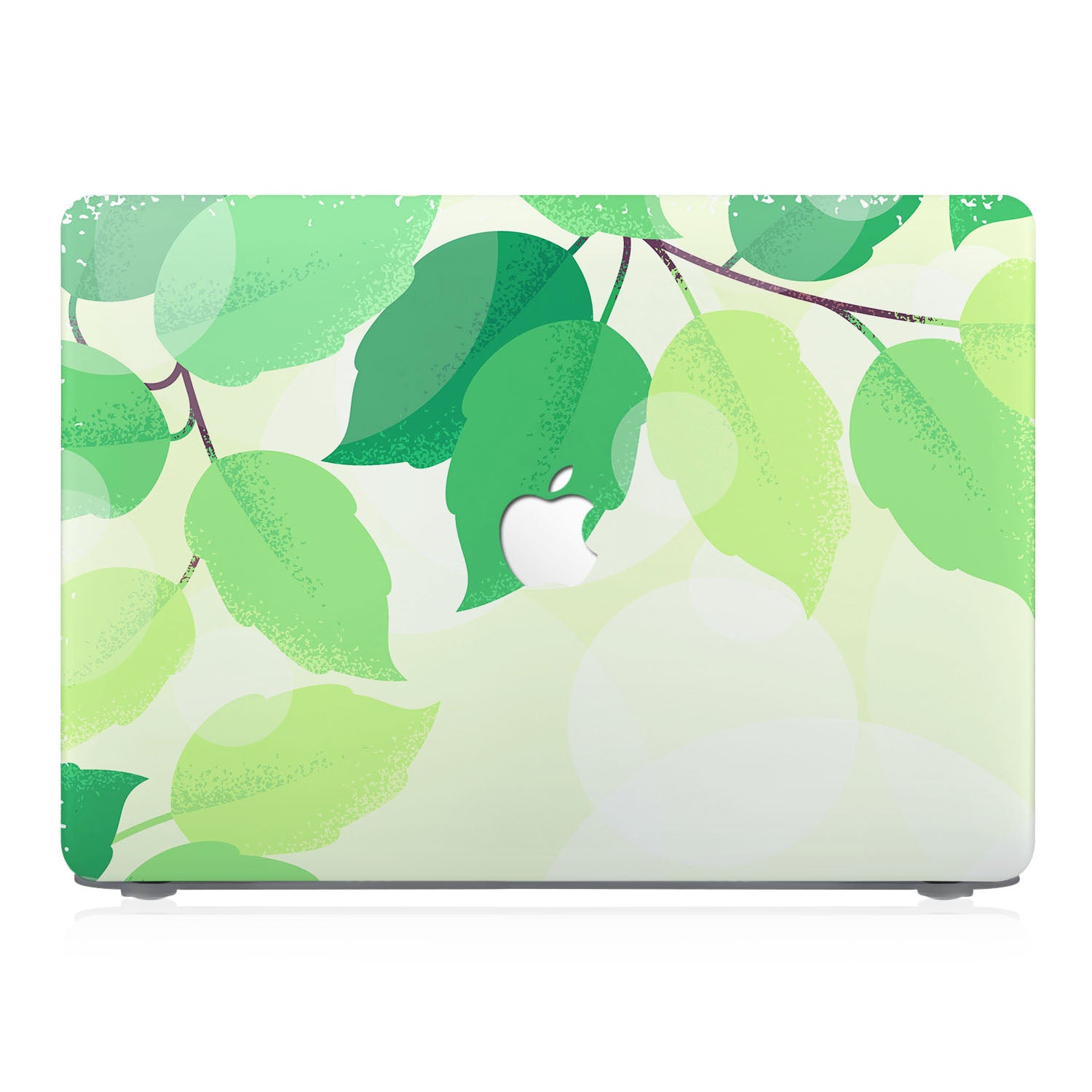 Premium MacBook Pro/Air Protective Case with Green Leaves Design - Durable & Stylish Laptop Cover for Work, Travel & School