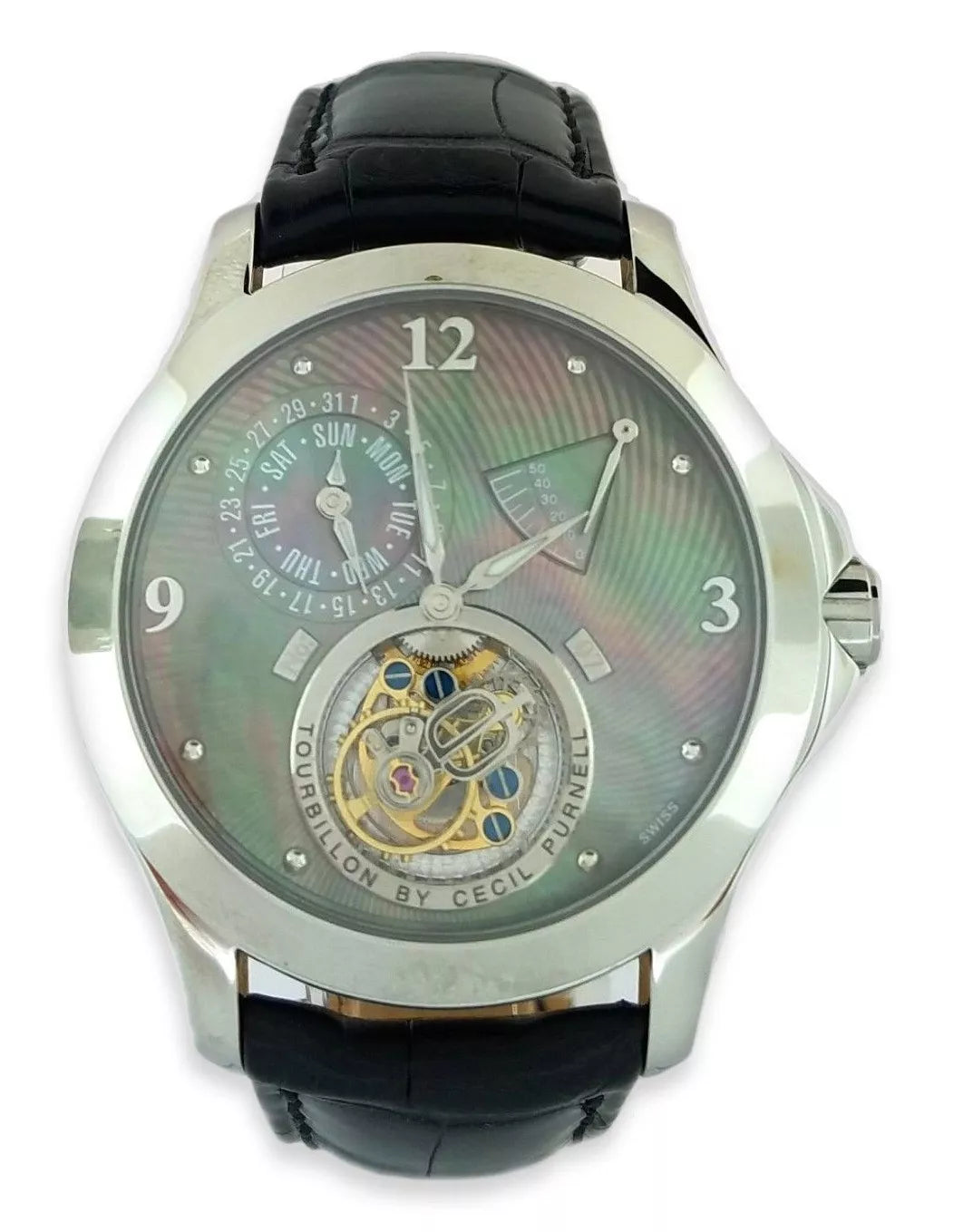 Cecil Purnell Luxury Tourbillon Watch - Stainless Steel Limited Edition Timepiece for Men | Perfect for Business Meetings, Formal Events & Watch Collectors