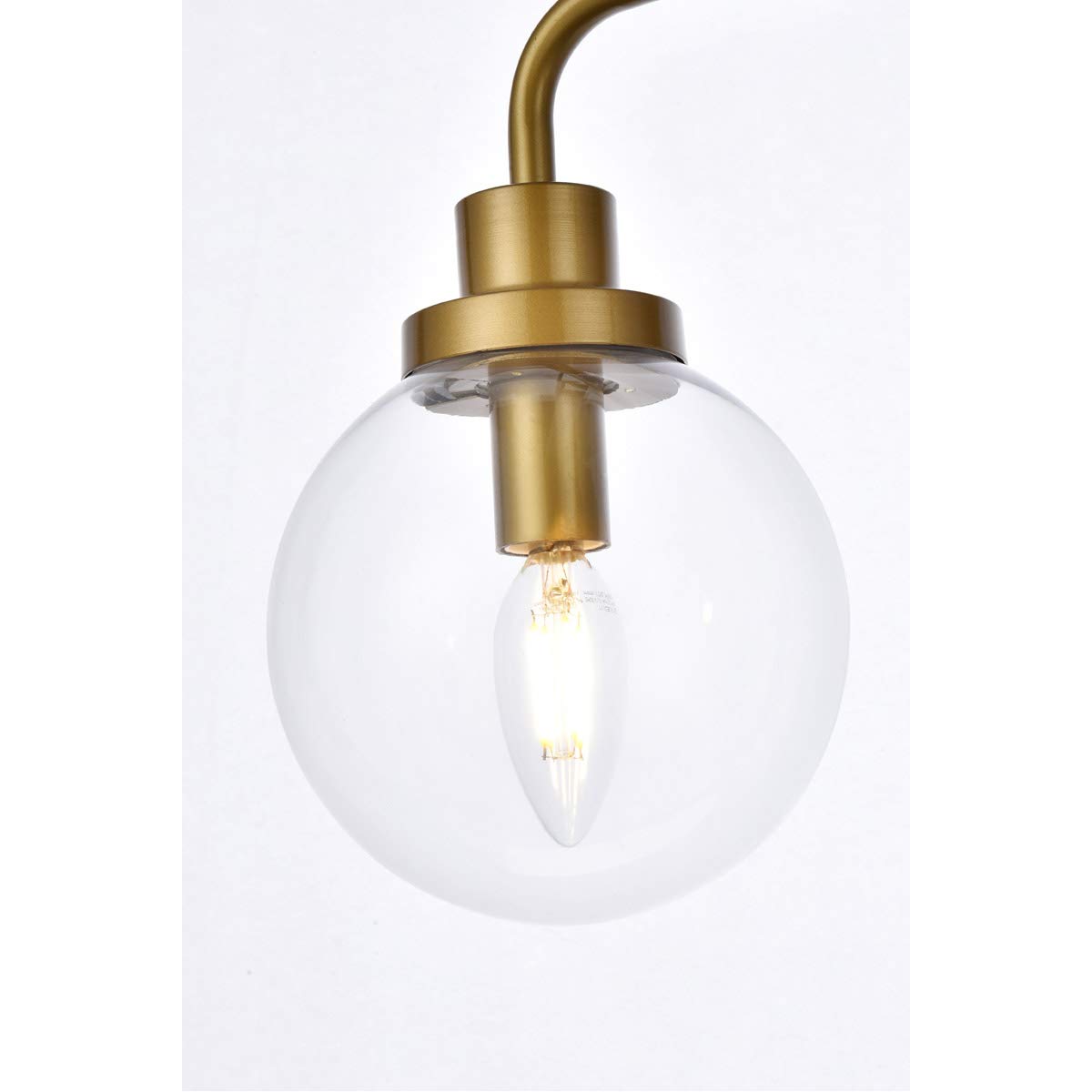 Hanson 4-Light Metal Bath Sconce in Brass and Clear - Elegant Bathroom Wall Light Fixture for Vanity, Mirror, or Shower Lighting - Perfect for Modern and Traditional Home Decor