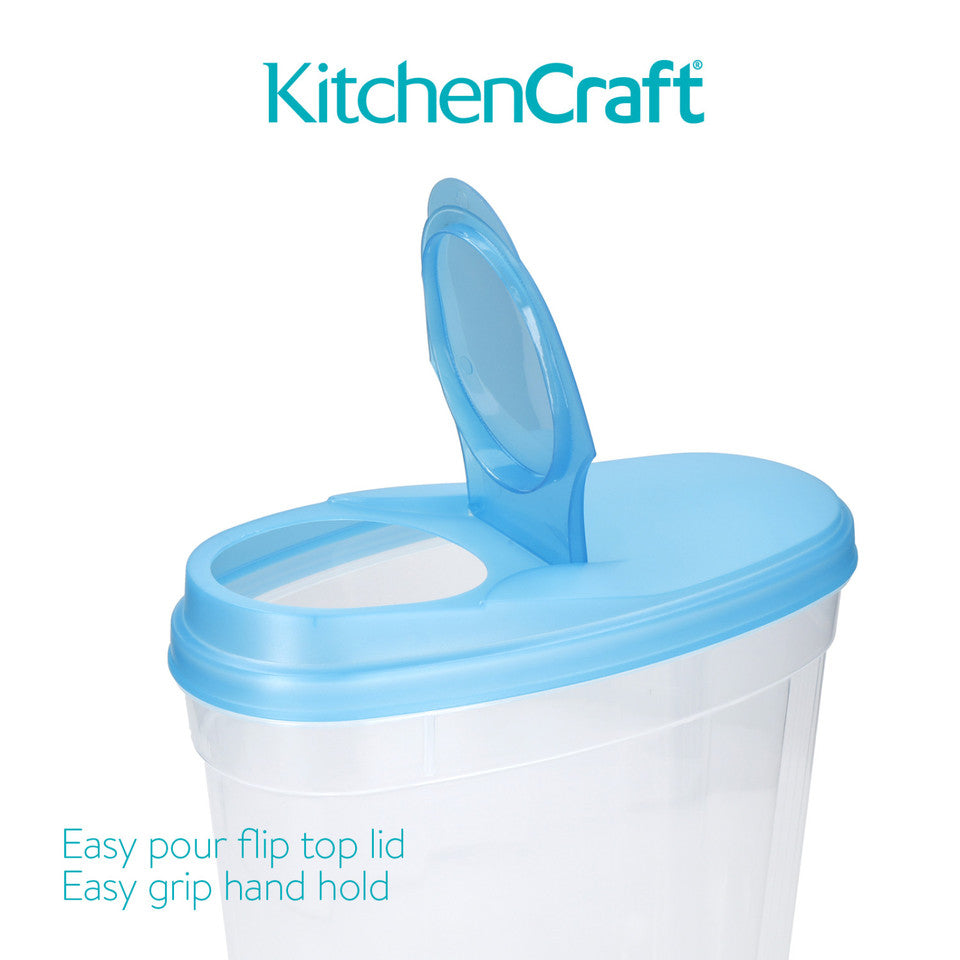 3-Piece Airtight Plastic Food Storage Container Set for Flour, Sugar & Rice - Perfect for Kitchen Pantry Organization & Bulk Food Storage