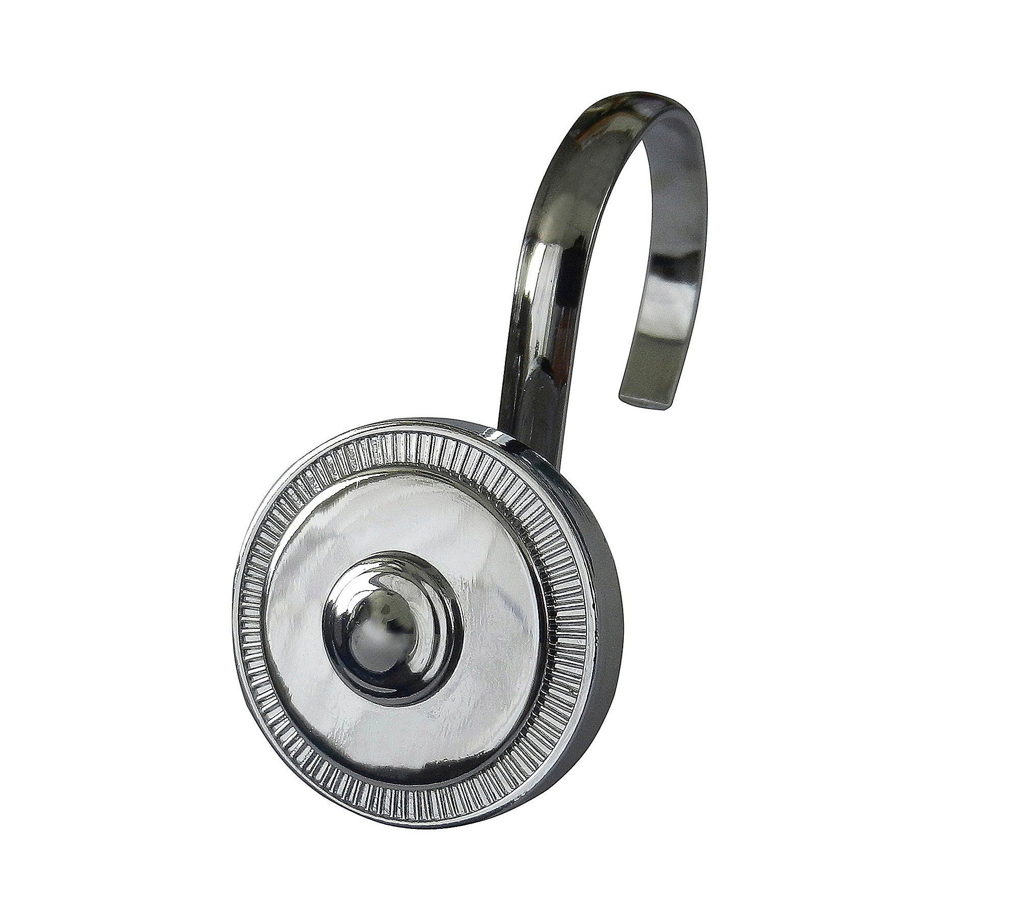 Elegant Chrome Shower Hooks for Bathroom Curtain - Heavy Duty Rustproof Metal Hooks for Shower Rods, Perfect for Bathroom, Spa, and Hotel Use