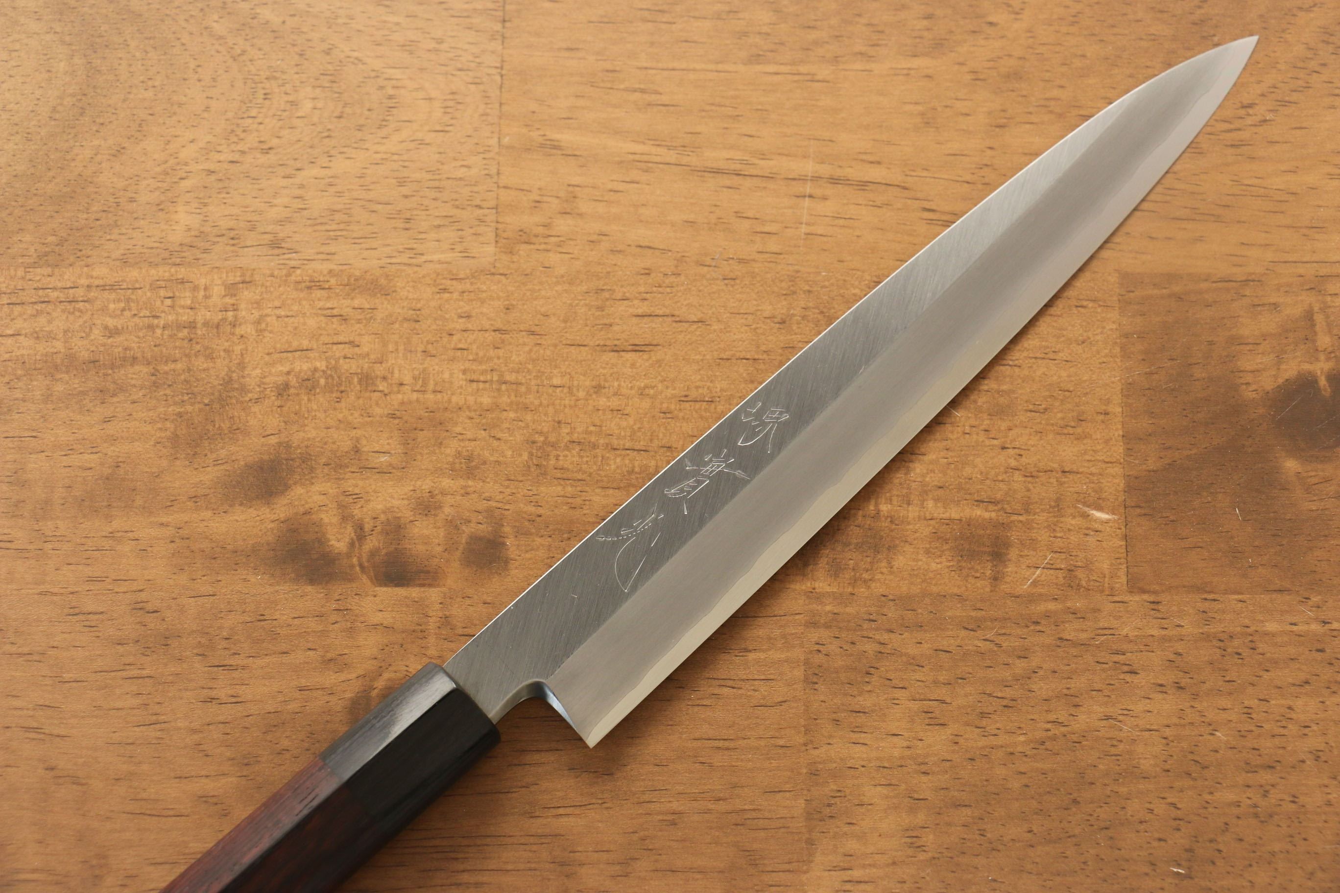 Premium Jikko Silver Steel No.3 Yanagiba Sushi Knife 210mm - Japanese Shitan Handle - Professional Sushi & Sashimi Chef Knife for Precision Cutting & Food Presentation