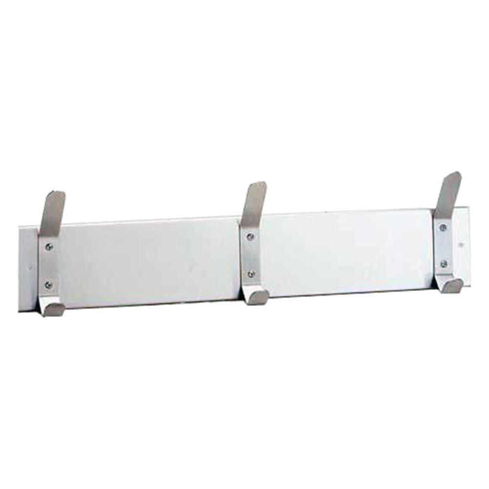 Bobrick B232x24 Hook Strip 3 Surface Mounted Satin Finish - Durable Wall Hook for Bathroom, Kitchen, and Office Organization