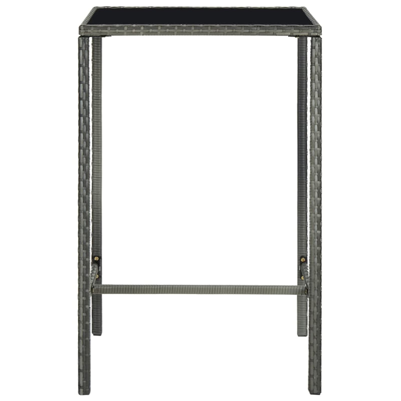 3-Piece Outdoor Garden Bar Set - Grey Synthetic Rattan Patio Chairs & Table - Durable Weather-Resistant Terrace Furniture for Small Spaces - Perfect for Backyard, Balcony & Poolside Relaxation
