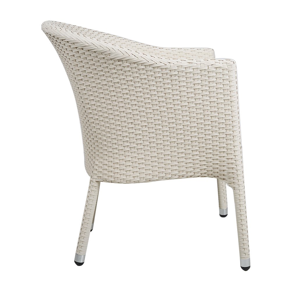 2-Piece Stackable Patio Rattan Wicker Chair Set with Cushions & Arms - Outdoor Dining & Coffee Table Seating for Garden, Balcony, and Poolside Relaxation