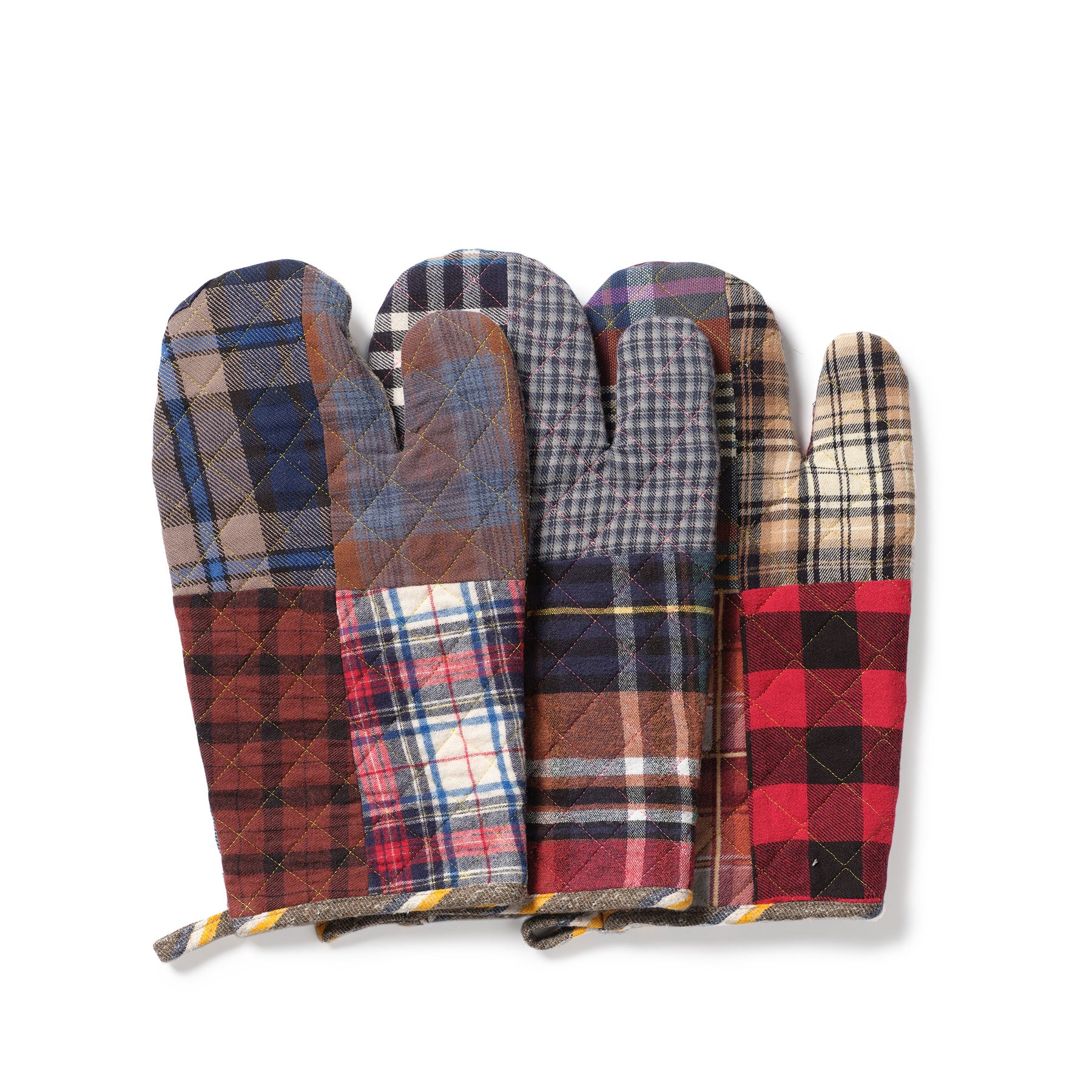 Cozy Patchwork Flannel Oven Mitt - Heat Resistant Kitchen Glove for Baking, Cooking & Grilling - Perfect Holiday Gift for Home Chefs