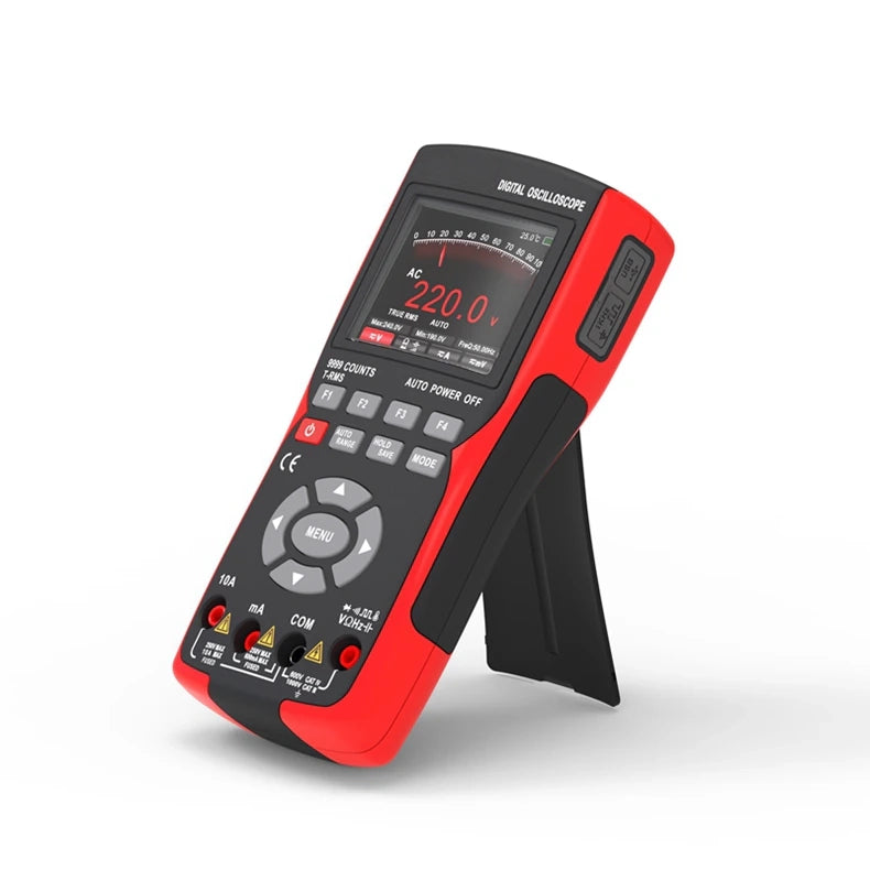 Digital Multimeter with True RMS, 10MHz Bandwidth & Data Storage Oscilloscope - Professional Electrical Testing Tool for Home, Lab and Industrial Use