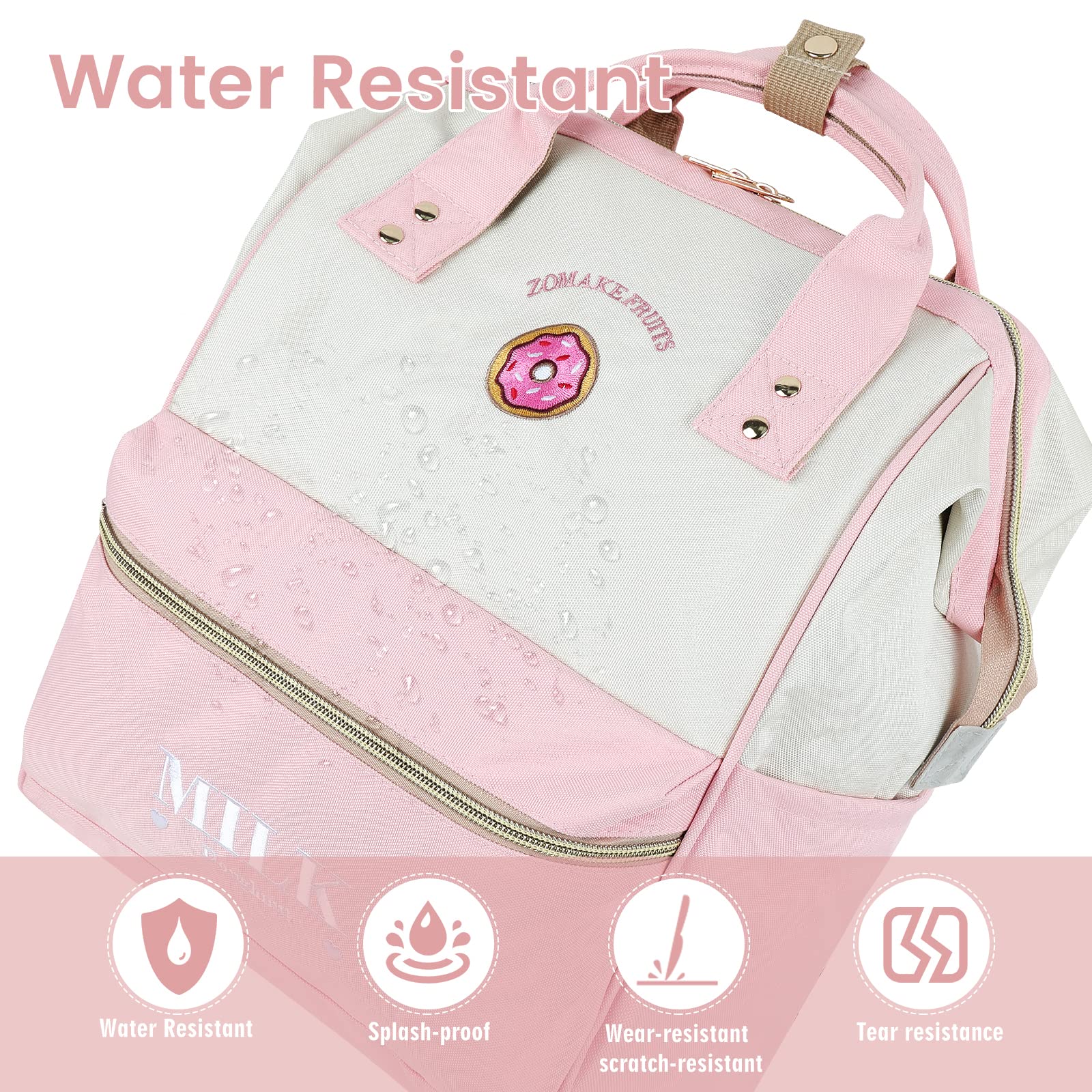 ZOMAKE 15.6 Inch Anti-Theft Water Resistant Laptop Backpack for Women & Men - Business Travel Backpack with USB Charging Port, Cute Donut Design - Perfect for Work, School, College & Daily Commute