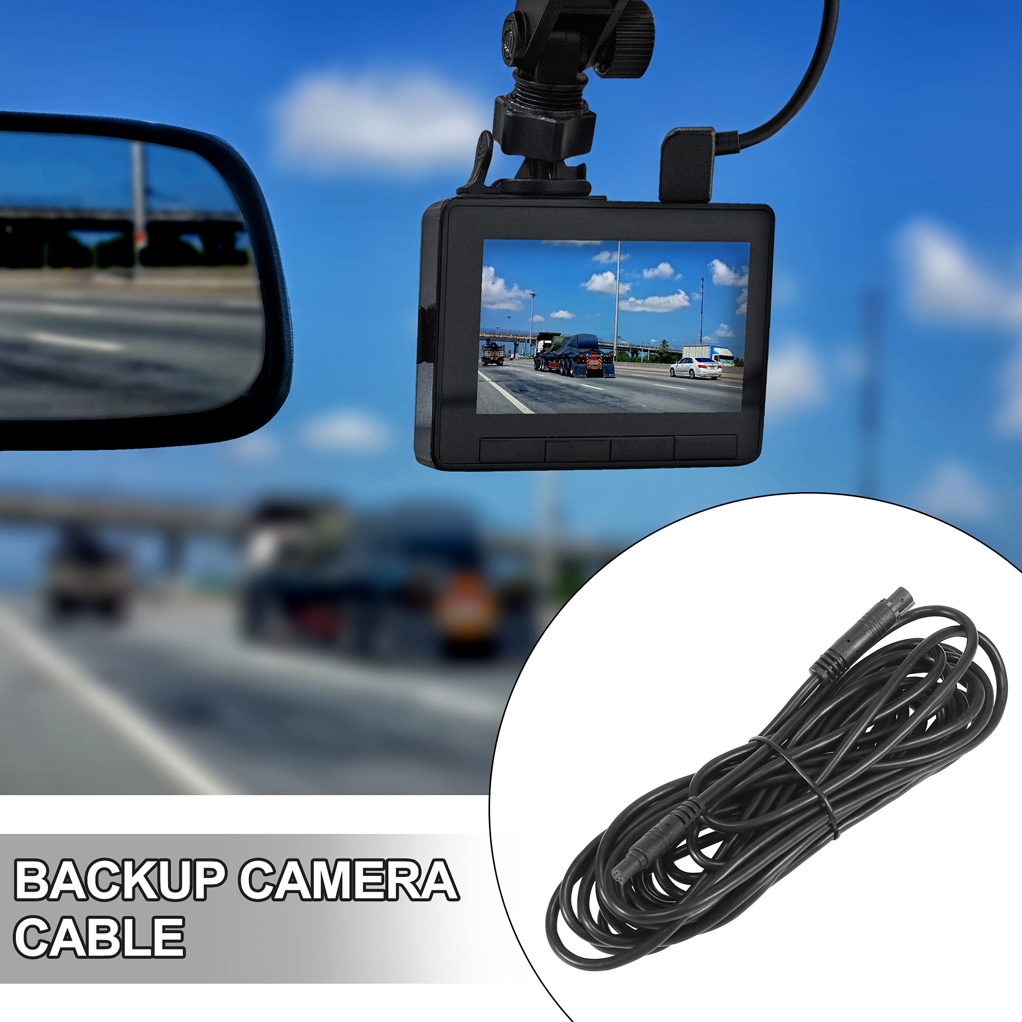 X AUTOHAUX 5 Pin 5m 16.4ft Backup Camera Extension Cable - High Quality Dash Camera Cord Wires for Car Rear View Camera - Perfect for Vehicle Backup Camera Installation & Dash Cam Setup