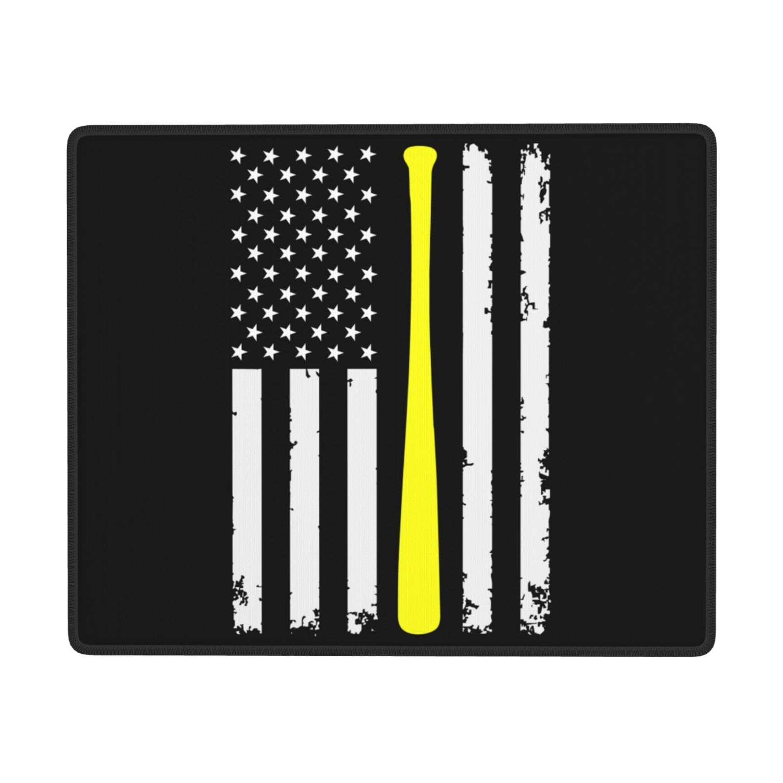 SIYTUAU USA Flag Baseball Mouse Pad - 7x9 Inch Waterproof Non-Slip Rubber Gaming Mouse Pad for Laptop & Office Use - Perfect for Baseball Fans, Gamers and Patriotic Decor
