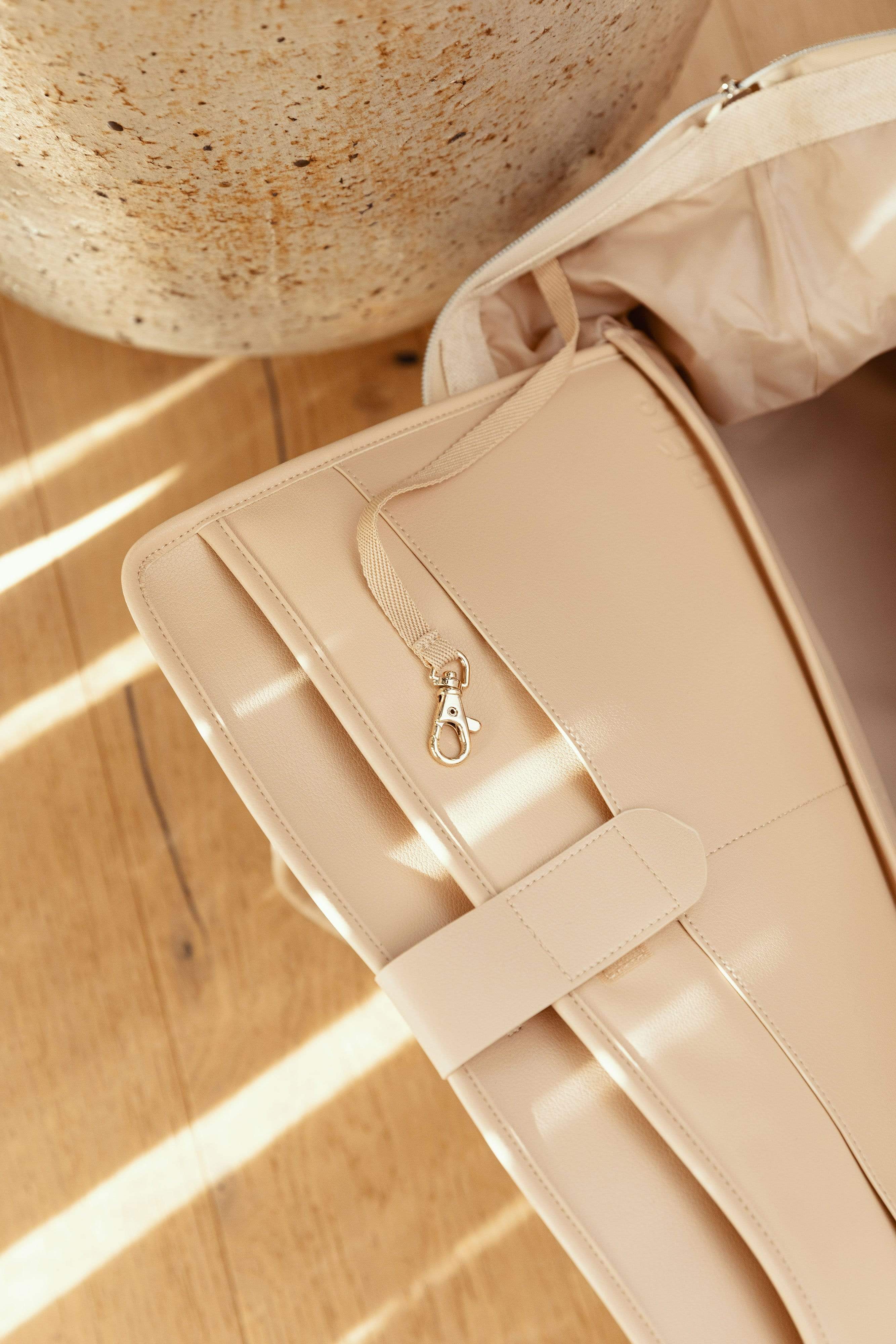 Beige Convertible Mini Weekender Bag - Stylish & Versatile Travel Duffel for Women | Perfect for Weekend Getaways, Gym, Work & Overnight Trips
