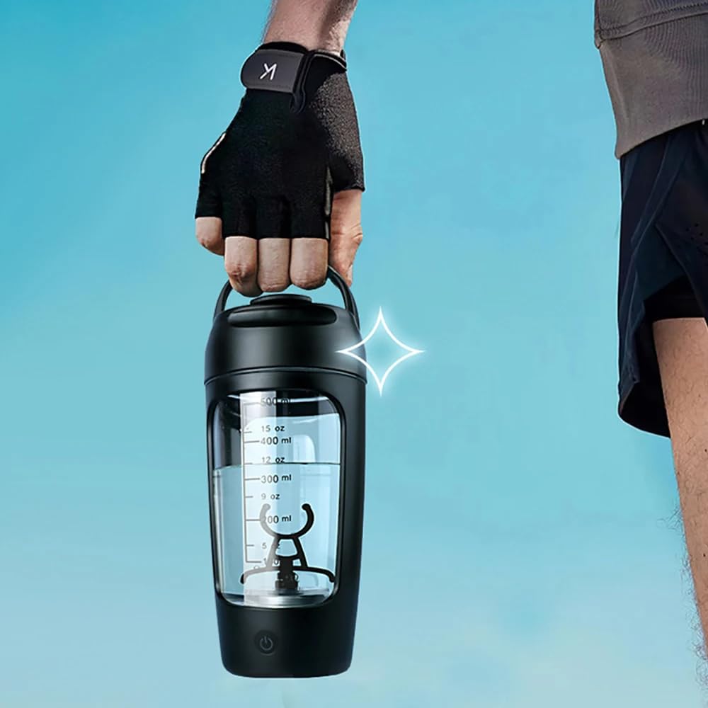 Premium Electric Portable Protein Shaker Bottle 650ml - Tritan BPA-Free Rechargeable Blender with Free Protein Powder Cup | Perfect for Gym, Sports & On-The-Go Nutrition | Smoothie Mixing & Post-Workout Recovery (Pearl White)