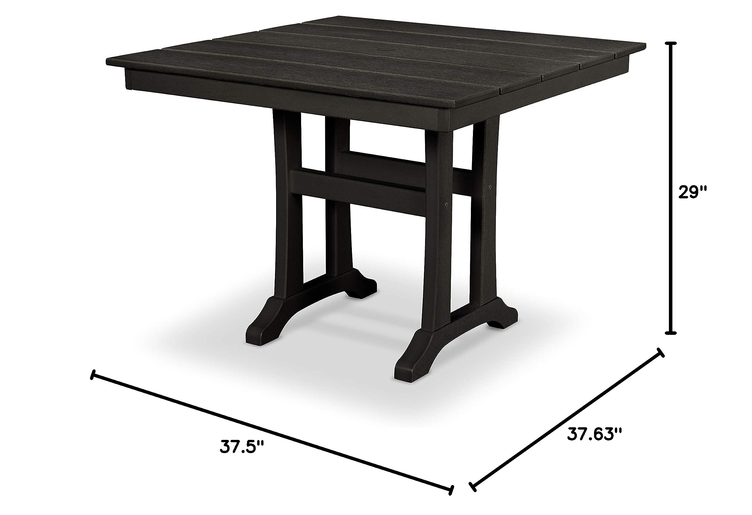 Trex Outdoor Furniture™ Charcoal Black Dining Table - Weather-Resistant & Durable for Patio, Garden, and Backyard Entertaining