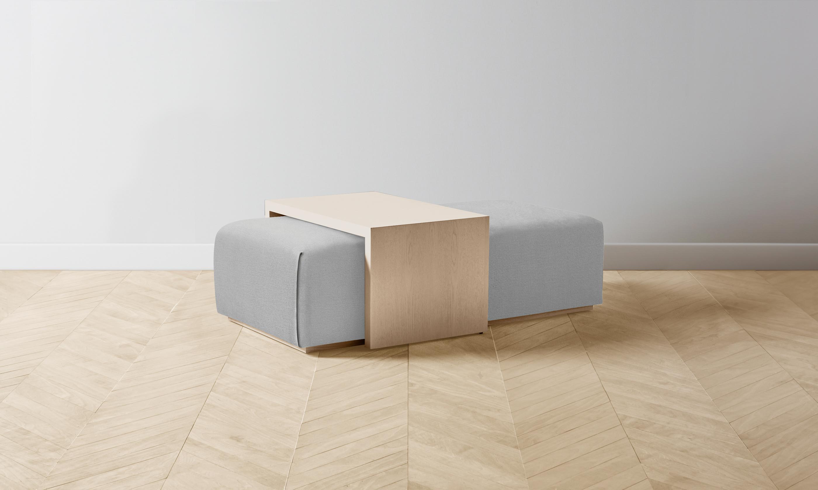 The Bowery Ottoman - Performance Linen Weave Cloud Sofa | Modern Living Room Furniture for Small Spaces | Perfect for Apartments, Studios & Cozy Home Decor