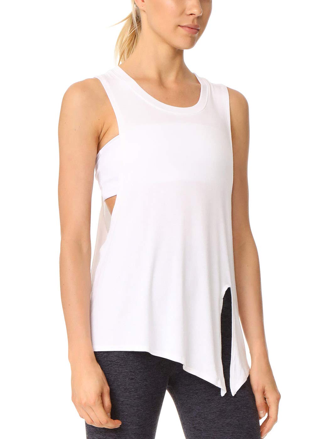 Bestisun Women's Sexy Workout Tank Tops - Yoga Clothes with Tie Knot Design, Athletic Gym Shirts & Crop Tops for Yoga, Running, Gym & Casual Wear