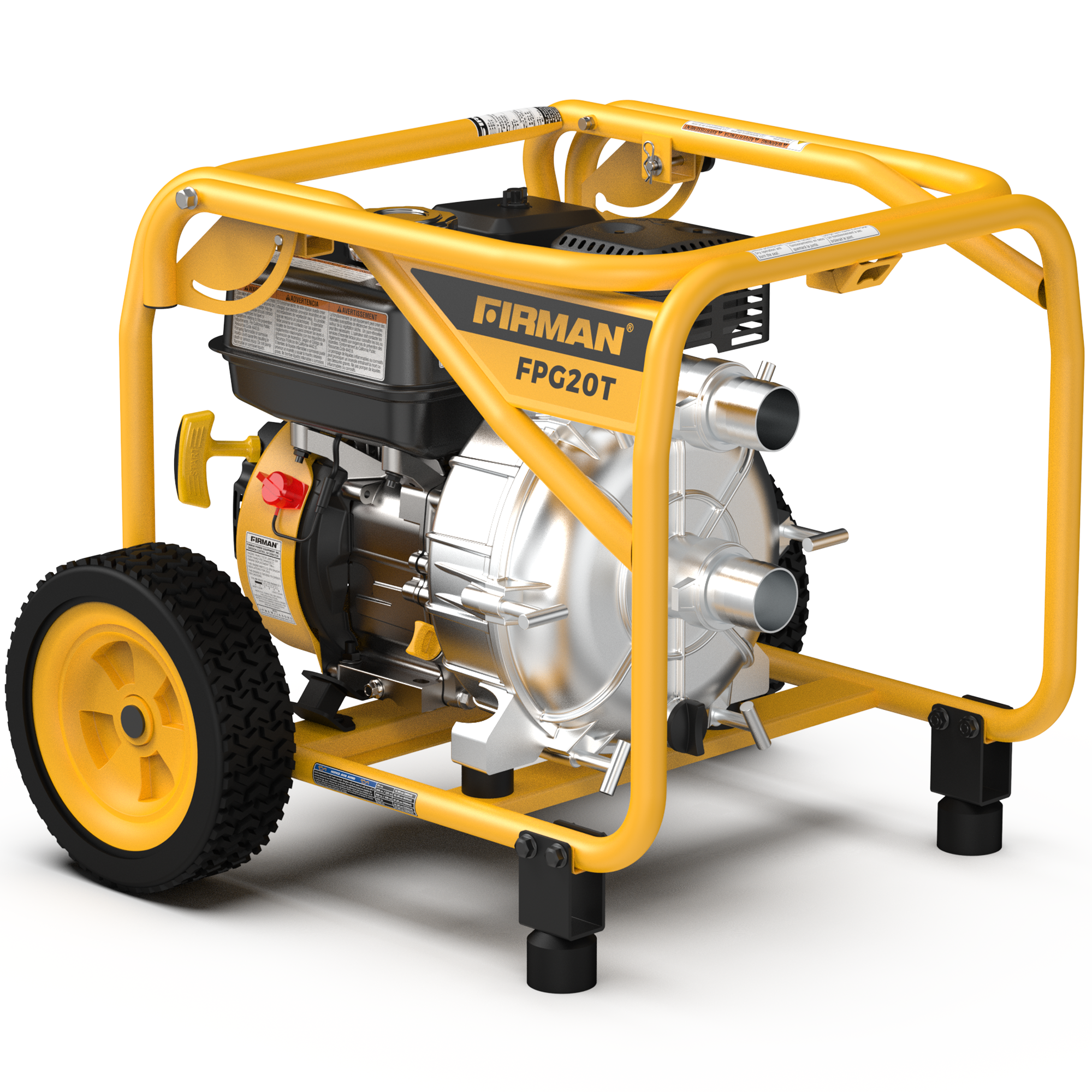 2 Inch Portable High Pressure Water & Semi Trash Pump - Durable Gas Powered Pump for Flood Control, Irrigation, Construction & Farm Use