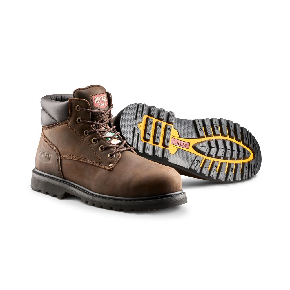 Red Kap Unisex 6 Steel Toe Work Safety CSA Boot CF23101ABR - Brown | OSHA Approved Industrial Boots for Construction, Warehouse & Heavy Duty Work