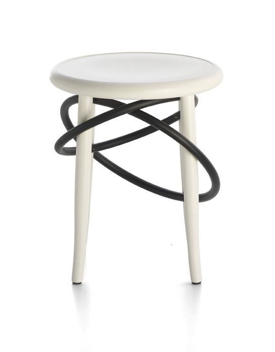 GTV Cirque Two Tone Bentwood Stool - Modern Accent Stool for Living Room, Bedroom & Entryway - Handcrafted Wooden Bar Stool with Elegant Design