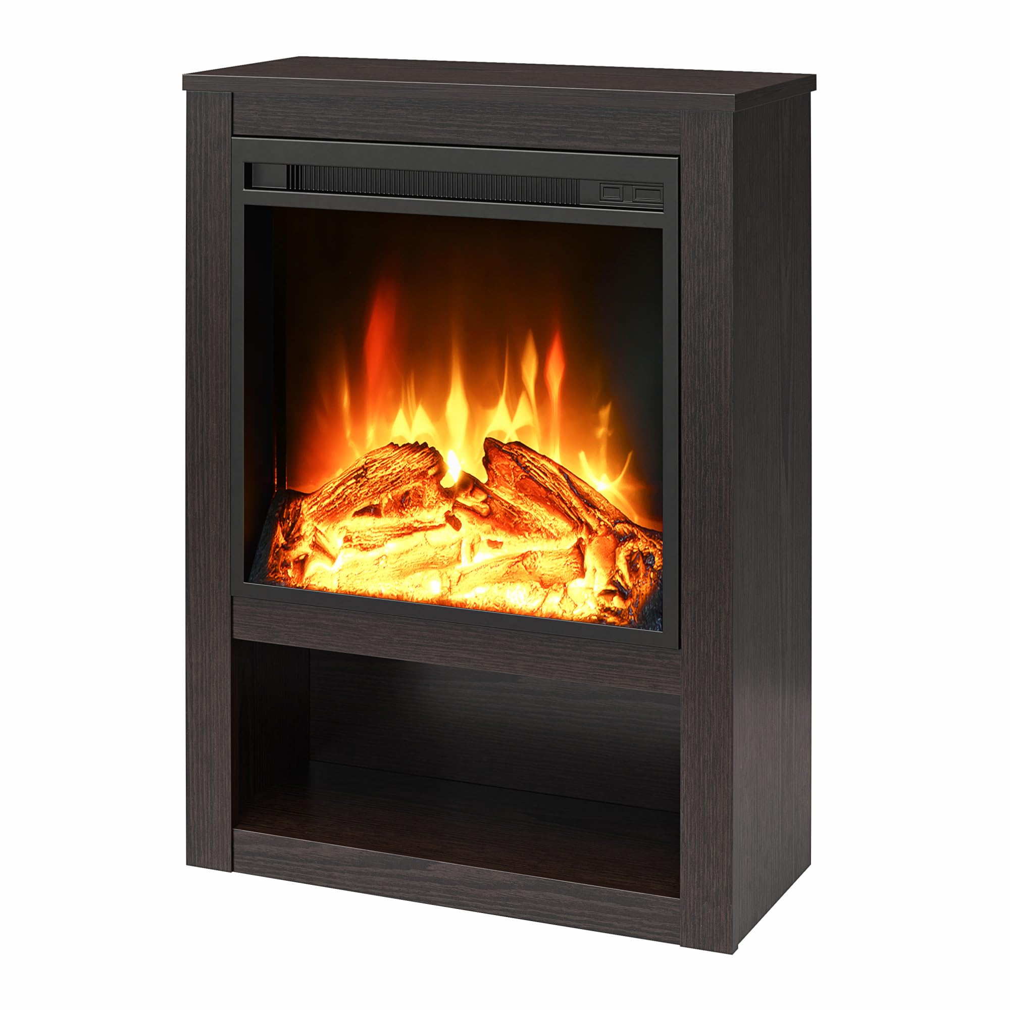 Ameriwood Home Clermont Electric Fireplace Mantel in Espresso - Modern Electric Fireplace TV Stand for Living Room, Bedroom & Office