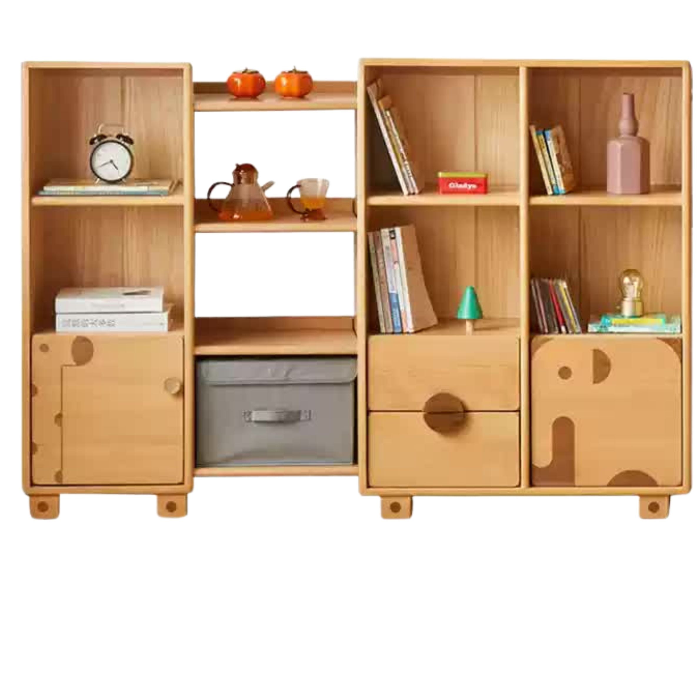 Sturdy Oak Solid Wood Multi-Layer Kids Bookcase - Durable Children's Bookshelf for Bedroom, Nursery & Playroom Organization